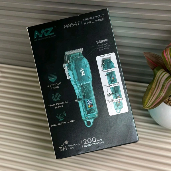 MZ M854T Professional Hair Clipper – Transparent Edition