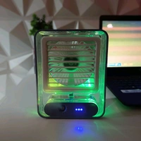 Transparent Spray Light Fan – Cooling + Humidifier + LED Lights
