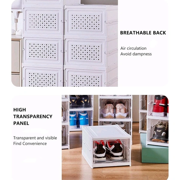 Stackable Multifunctional Storage, for Clothes Foldable Drawer Shelf Basket Utility Cart Rack Storage Organizer Cart for Kitchen, Pantry Closet, Bedroom, Bathroom, Laundry (4 / Layer 1 Pc)