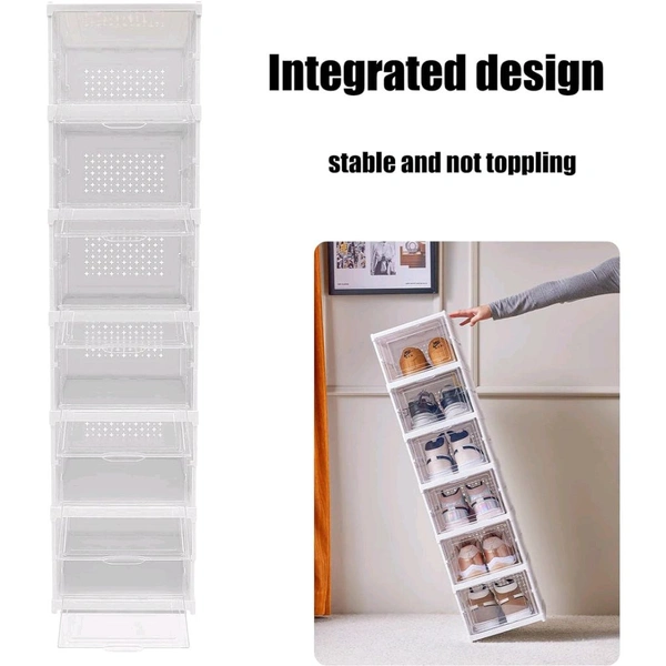 Stackable Multifunctional Storage, for Clothes Foldable Drawer Shelf Basket Utility Cart Rack Storage Organizer Cart for Kitchen, Pantry Closet, Bedroom, Bathroom, Laundry (6 / Layer 1 Pc)