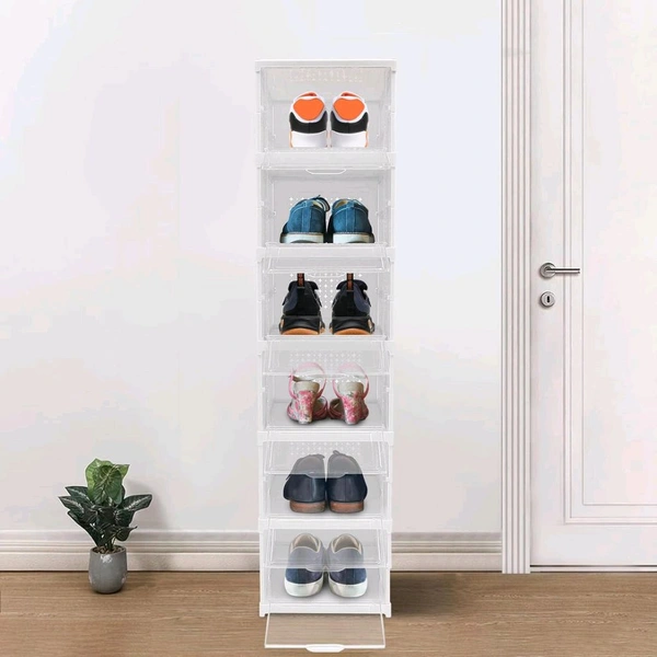 Stackable Multifunctional Storage, for Clothes Foldable Drawer Shelf Basket Utility Cart Rack Storage Organizer Cart for Kitchen, Pantry Closet, Bedroom, Bathroom, Laundry (6 / Layer 1 Pc)