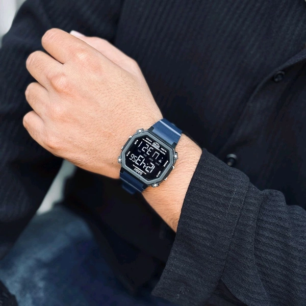 DASH Tactical Style Digital Watch for Men – Rugged Design, Premium Look, All-Day Comfort - Blue