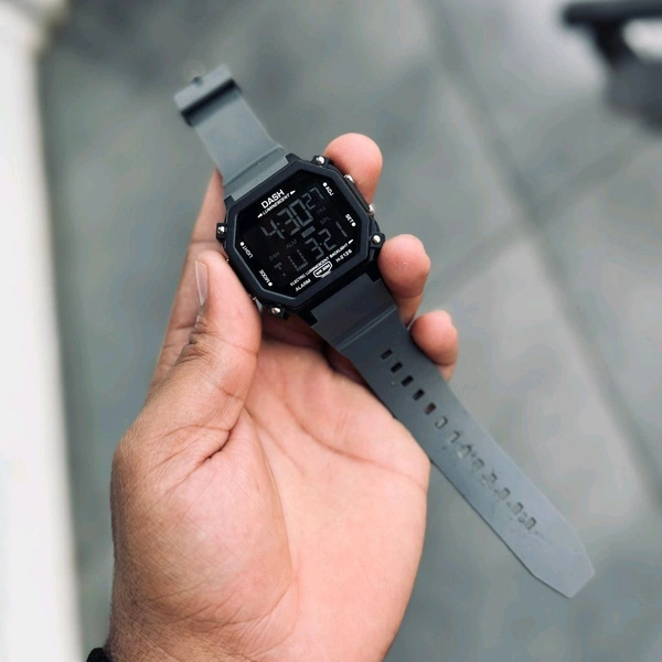 DASH Tactical Style Digital Watch for Men – Rugged Design, Premium Look, All-Day Comfort - Gray