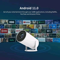 Mini Projector with WiFi and Bluetooth, 1080p Support Smart Portable Projector Android 11, Auto Keystone, Voice Control Remote, 180 Degree Rotation, Home Video Projetor for Bedroom