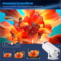 Mini Projector with WiFi and Bluetooth, 1080p Support Smart Portable Projector Android 11, Auto Keystone, Voice Control Remote, 180 Degree Rotation, Home Video Projetor for Bedroom