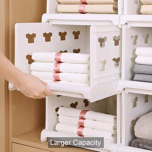 Stackable Multifunctional Storage,for Clothes Foldable Drawer Shelf Basket Utility Cart Rack Storage Organizer Cart for Kitchen, Pantry Closet, Bedroom, Bathroom, Laundry  - 4 Layer