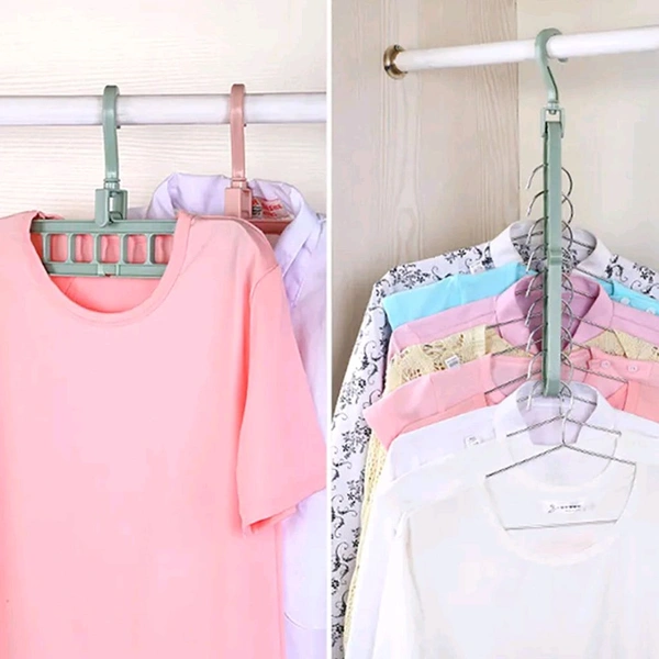 Hole Plastic Hanger Hanging Hook Indoor Wardrobe Clothes Organization Storage Balcony Windowsill Suit Racks - Pack Of 2