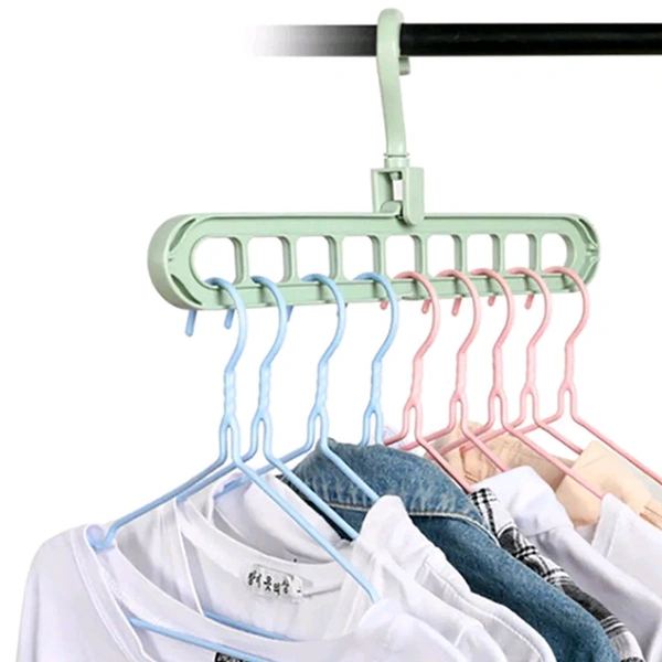 Hole Plastic Hanger Hanging Hook Indoor Wardrobe Clothes Organization Storage Balcony Windowsill Suit Racks - Pack Of 1