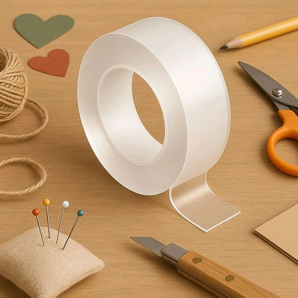 Strong Transparent Double-Sided Nano Adhesive Tape – Reusable, Washable, Multipurpose Sticky Mounting Tape for Home, Office, Kitchen, and DIY Use