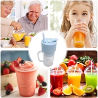2 In 1 Portable Crusher Juicer With Handle & Straw for Smoothie Sipper USB Rechargeable