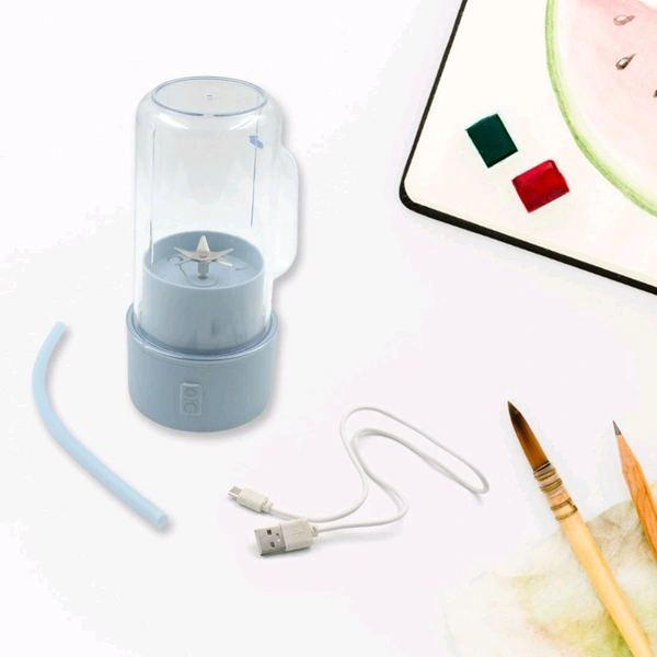 2 In 1 Portable Crusher Juicer With Handle & Straw for Smoothie Sipper USB Rechargeable