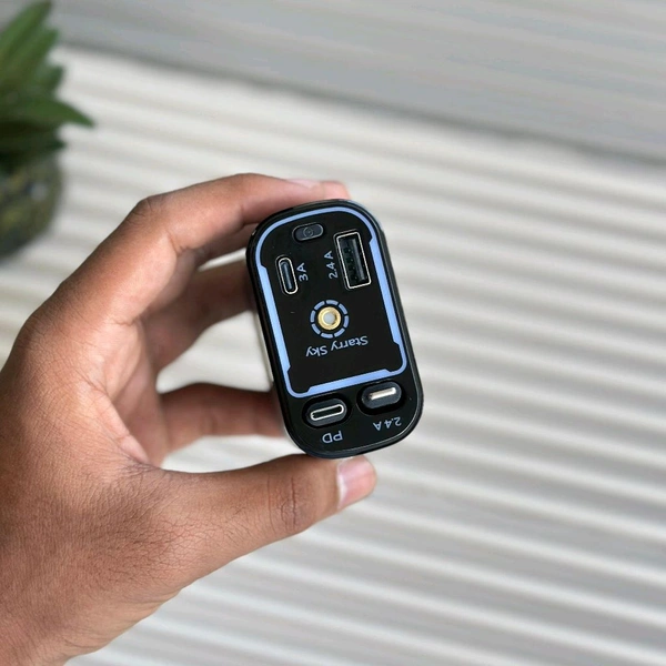 4 in 1 Starry Sky Car Charger – Fast Charging + Ambient Light Projector (Type-C, iOS, USB, PD 3.0)