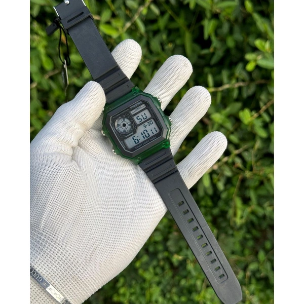 New Piaoma Digital Watch – Premium Square Design, Water Proof Guaranteed - Green