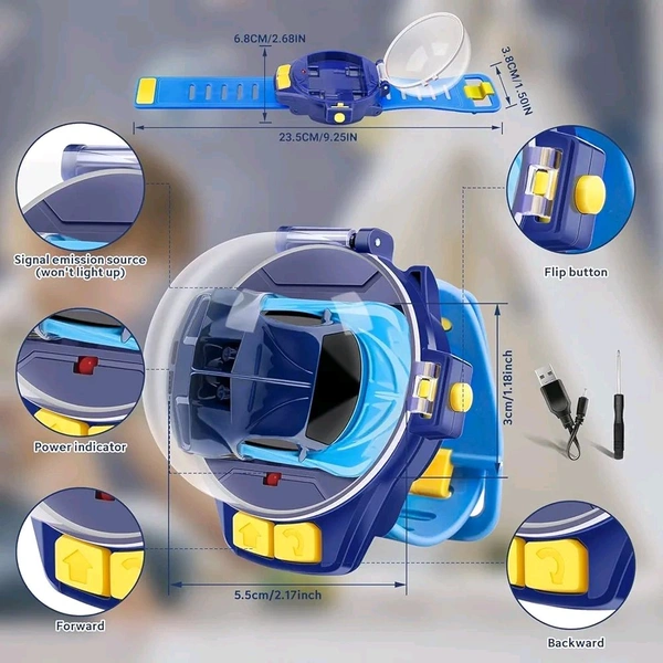 Watch Remote Control Car – 2-in-1 Smart Wrist Watch Car Toy for Kids (Rechargeable)