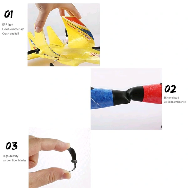 Foam Fighter SU-27 Smart Gyroscope RC Plane – Fly Like a Pro! (Pack of 1 / Multicolore)