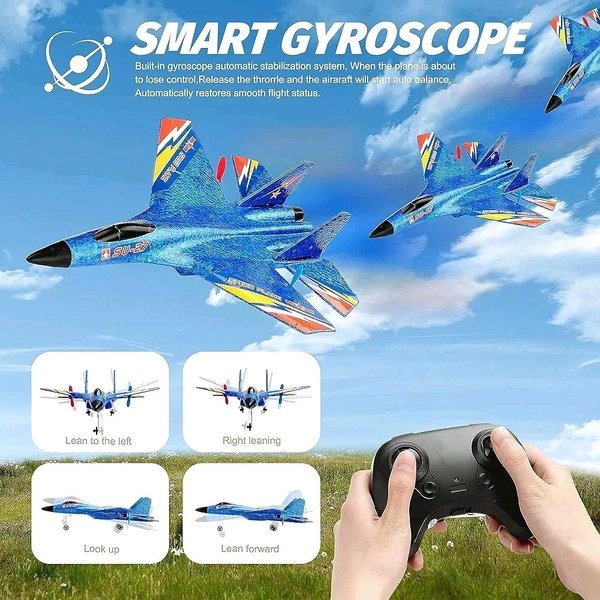 Foam Fighter SU-27 Smart Gyroscope RC Plane – Fly Like a Pro! (Pack of 1 / Multicolore)