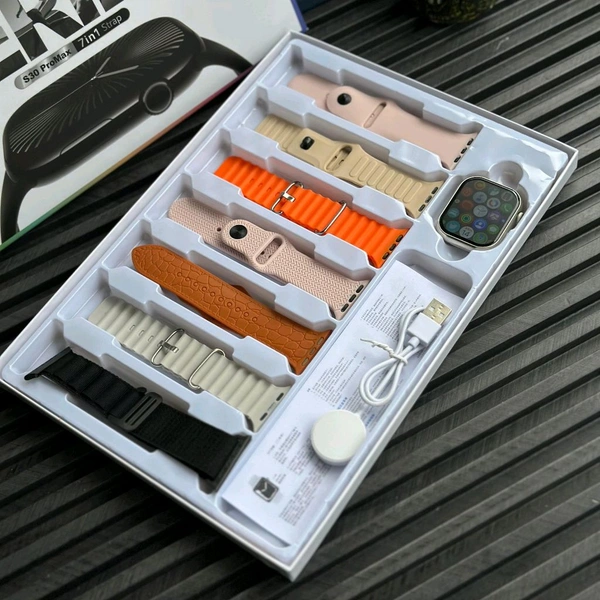 S30 Pro Max 49mm Smartwatch (Series 9) – 7-in-1 Combo with Bluetooth Calling & 7 Swappable Straps