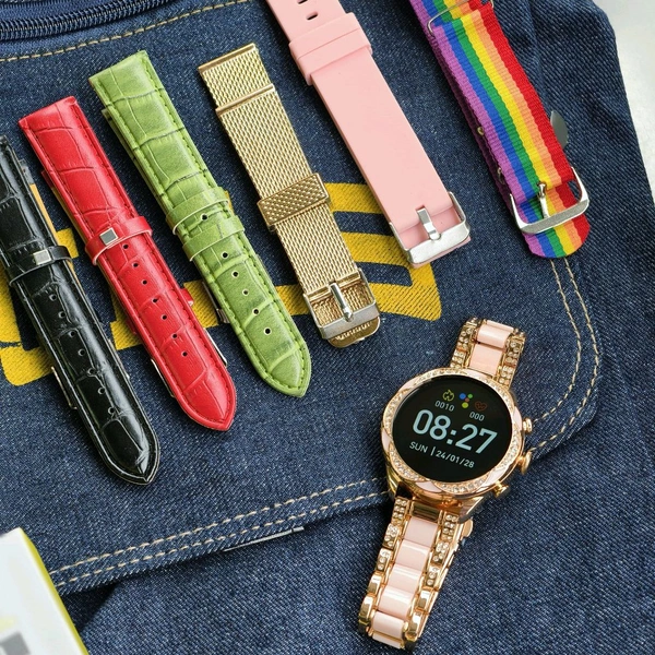 Hitage SW-2880 Diamond Smartwatch – 7-in-1 Luxury Combo with Interchangeable Straps (AMOLED Round Display)