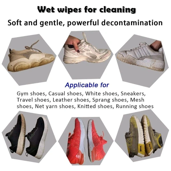 Shoe Cleaning Wet Wipes And Multifunctional Scrubbing Brush Combo