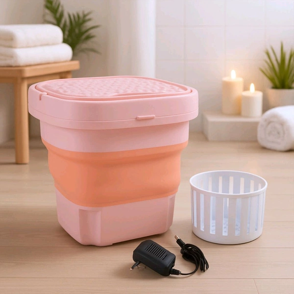 Portable Washing Machine, Foldable Washer and Dryer Combo, Small Foldable Bucket Washer for Baby Clothes, Underwear or Small Items, Apartment, Dorm, Camping, Travel laundry