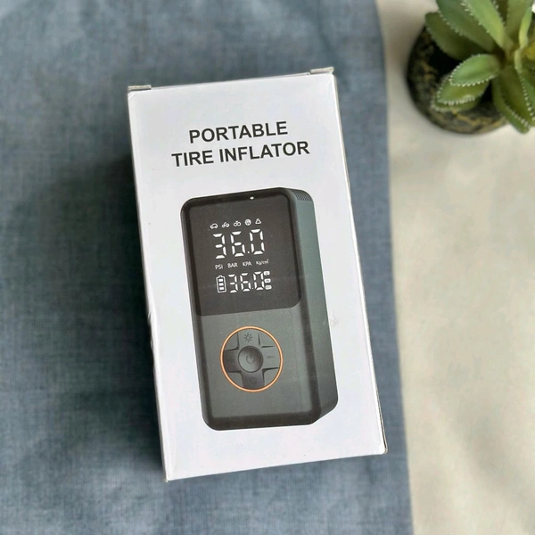 Smart Portable Tire Inflator – Digital 150 PSI Air Pump for Car, Bike & Sports with Rechargeable Battery
