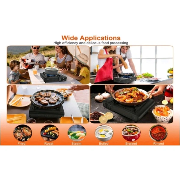 Portable Dual Gas Stove with Carry Case – Works with LPG & Butane | Outdoor Camping, Travel & Emergency Use