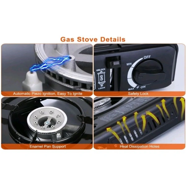 Portable Dual Gas Stove with Carry Case – Works with LPG & Butane | Outdoor Camping, Travel & Emergency Use