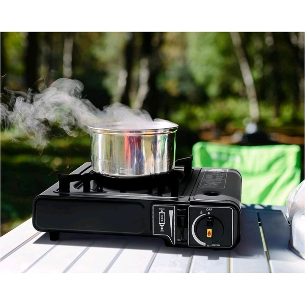 Portable Dual Gas Stove with Carry Case – Works with LPG & Butane | Outdoor Camping, Travel & Emergency Use
