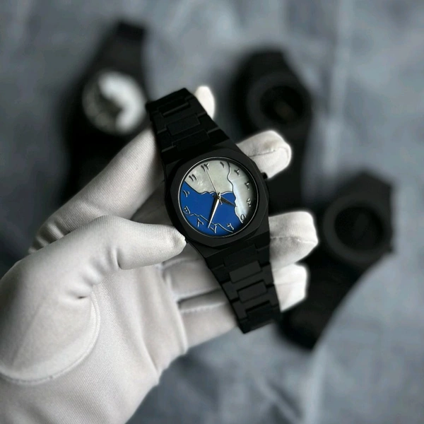 Arabic Aura Quartz Men's Watch | Date Display | Arabic Numerals - Blue