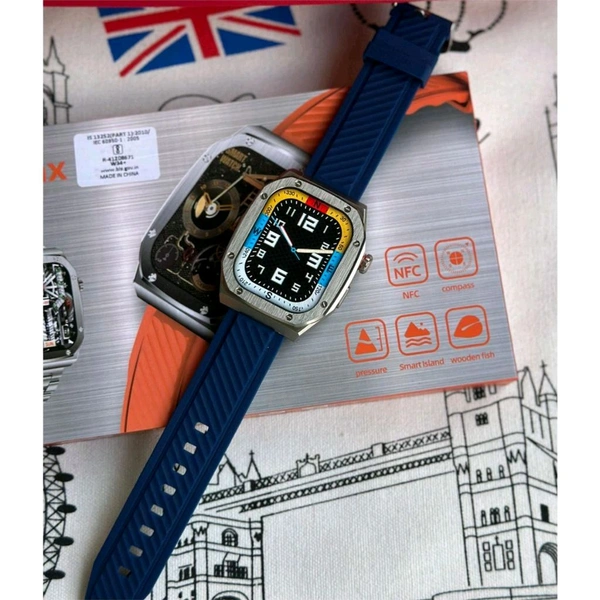 Smart Watch Z79 Max Watch, 2.1inch HD 460mah Battery, 100+sport Modes, NFC Smart Watch, Rugged Watches for Men, Fitness Watch for Men Women, - Blue