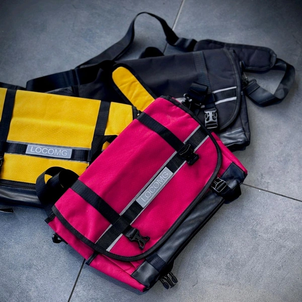 LOCOMG Urban Messenger Bag – Heavy-Duty, Weather-Resistant, Daily Carry Gear - Pink