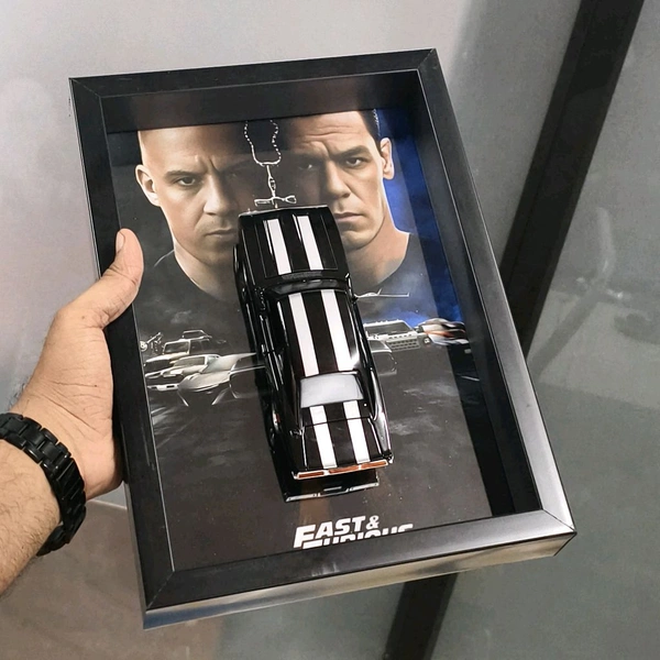 3D Frame Art Collectible Car Display | Premium Die-Cast Model Wall Decor for Fans - Fast & Furious Edition