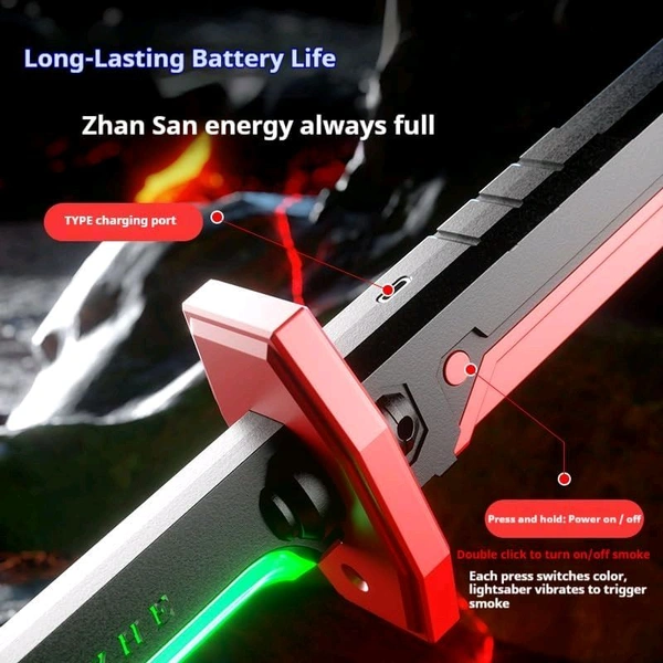 Spark FX LED Katana Sword – Lights, Sparks & Battle Sound!
 - Black