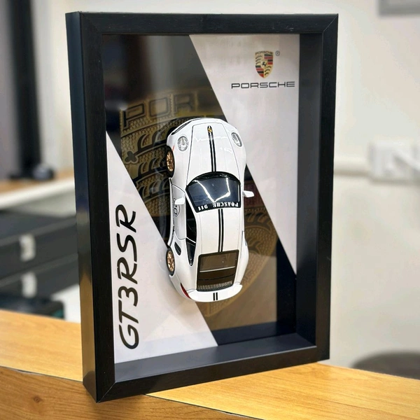 Premium Framed Car Model โ 3D Wall Decor for Auto Enthusiasts, Unique Models - White
