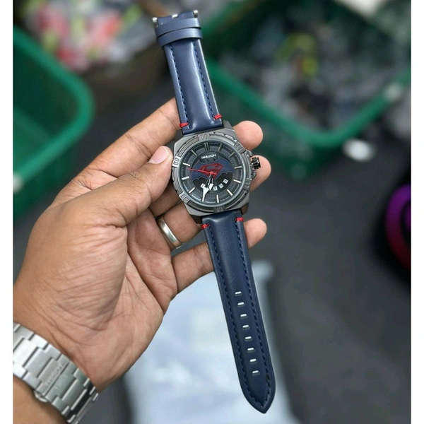 Insuch Batman Edition Watch Analog Watch - For Men | Men Analog Batman Logo Metal Casual Wrist Watch with Premium Leather Strap - Blue
