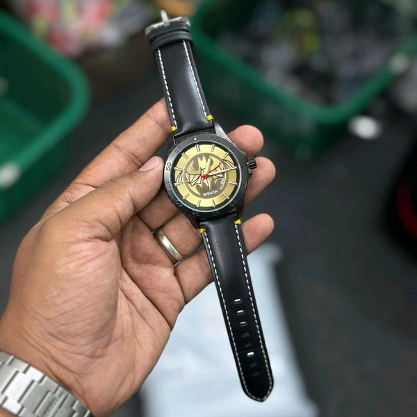Insuch Batman Edition Watch Analog Watch - For Men | Men Analog Batman Logo Metal Casual Wrist Watch with Premium Leather Strap - Black
