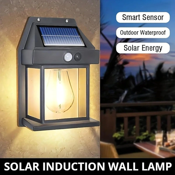 Wireless Motion Sensor Solar Wall Sconce Waterproof Wall Lantern - 6