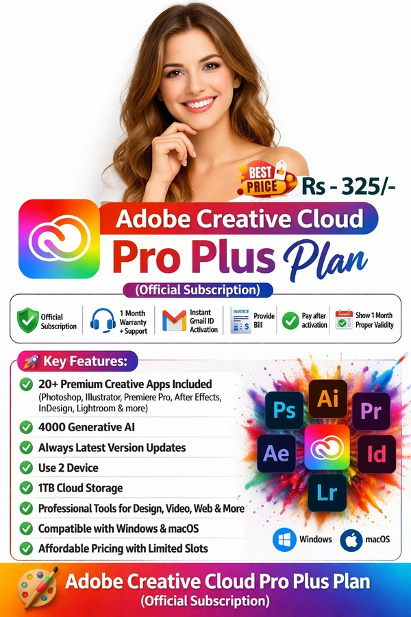 Adobe Creative Cloud Pro Plus Plan 1 month plan