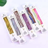 Twisty Spiral candle for decoration - 6pc in one pack - Metallic mix
