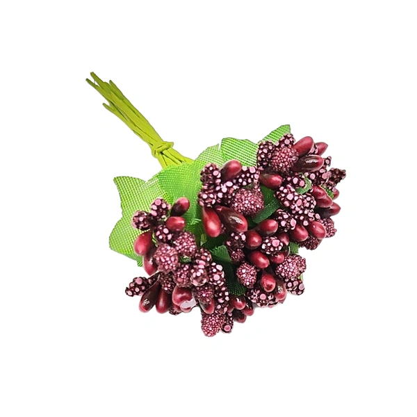 CraftParty Dark red Artificial Pollen Flowers For Tiara Making,Decoration Hampers & Jewelry Making