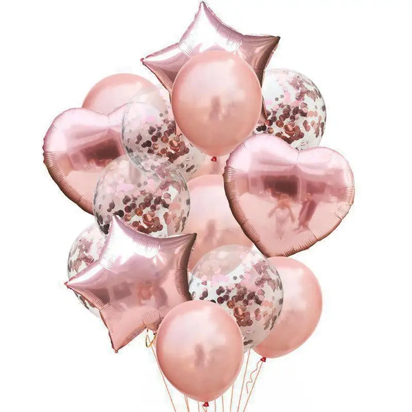 14pc Rose Gold balloon Bouquet for decoration