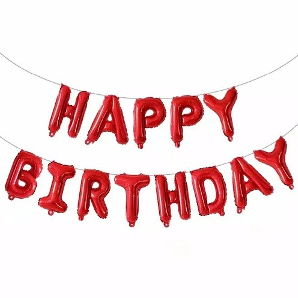 16 inch Happy Birthday Foil Balloon - Red
