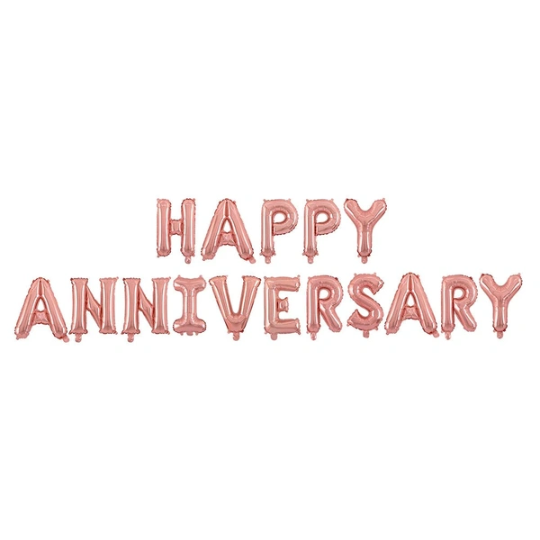 Happy Anniversary foil balloon - Choose any color - Rose gold