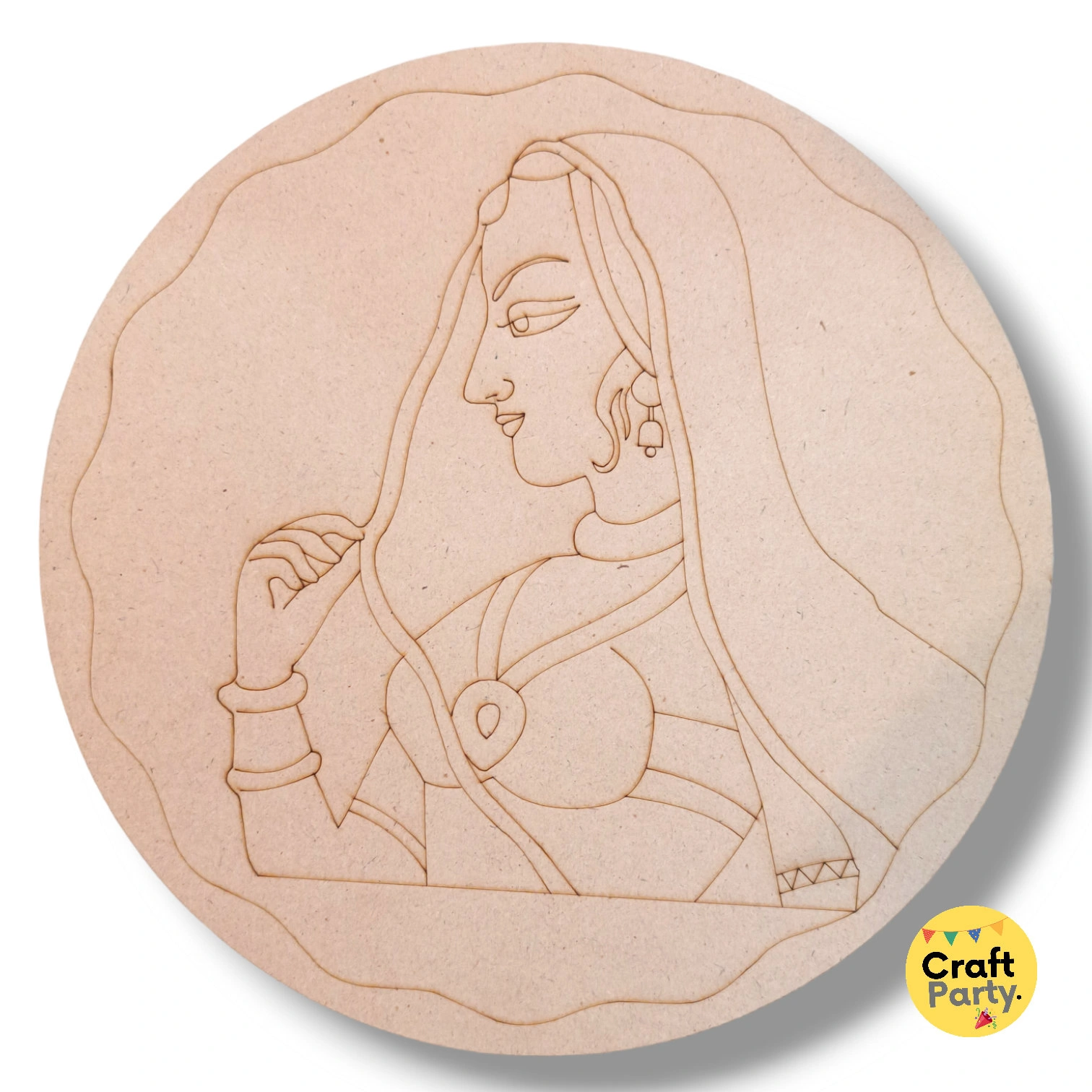 10 inch Round Designed MDF engraved cuto...