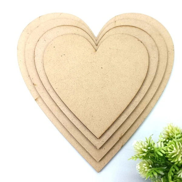 Heart MDF Boards For Art And Craft, Wood Heart MDF Sheets For Craft Work, DIY MDF Cutouts , 3mm Thickness - 8 inch