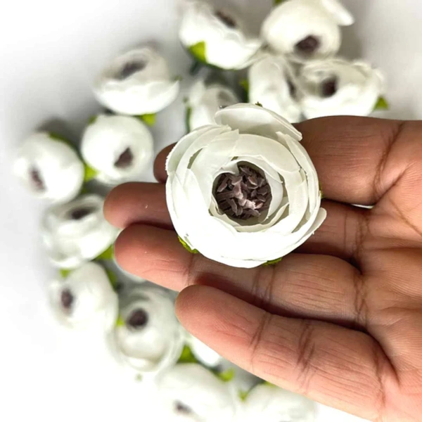 [Pack of 20pcs] Artificial Peony/Peone Head Rose Flowers - Perfect For Home Decoration, Pooja Thali, Festival And Events Decoration And Craft