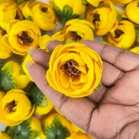 [Pack of 20pcs] Artificial Peony/Peone Head Rose Flowers - Perfect For Home Decoration, Pooja Thali, Festival And Events Decoration And Craft