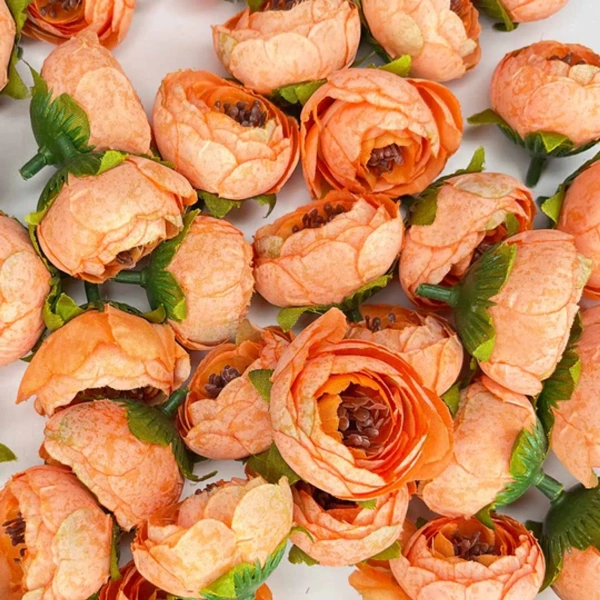 [Pack of 20pcs] Artificial Peony/Peone Head Rose Flowers - Perfect For Home Decoration, Pooja Thali, Festival And Events Decoration And Craft