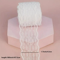 6Yards/4.5mts Ehite Lace DIY Handicraft Material, Clothing Decoration Accessories, Linen Roll Trim Ribbon
