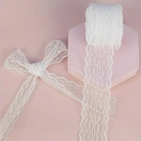 6Yards/4.5mts Ehite Lace DIY Handicraft Material, Clothing Decoration Accessories, Linen Roll Trim Ribbon